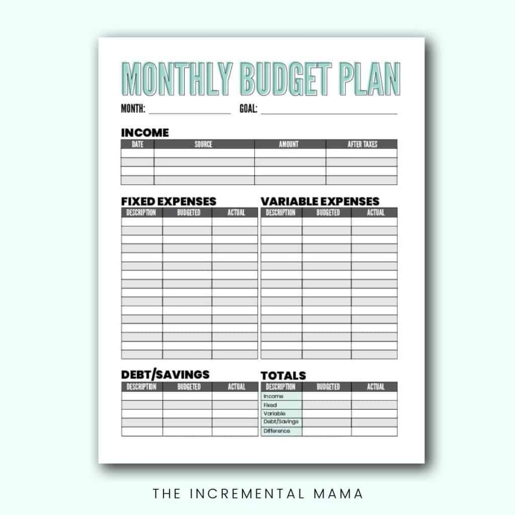 Free Printable Personal Budget Template Pdf