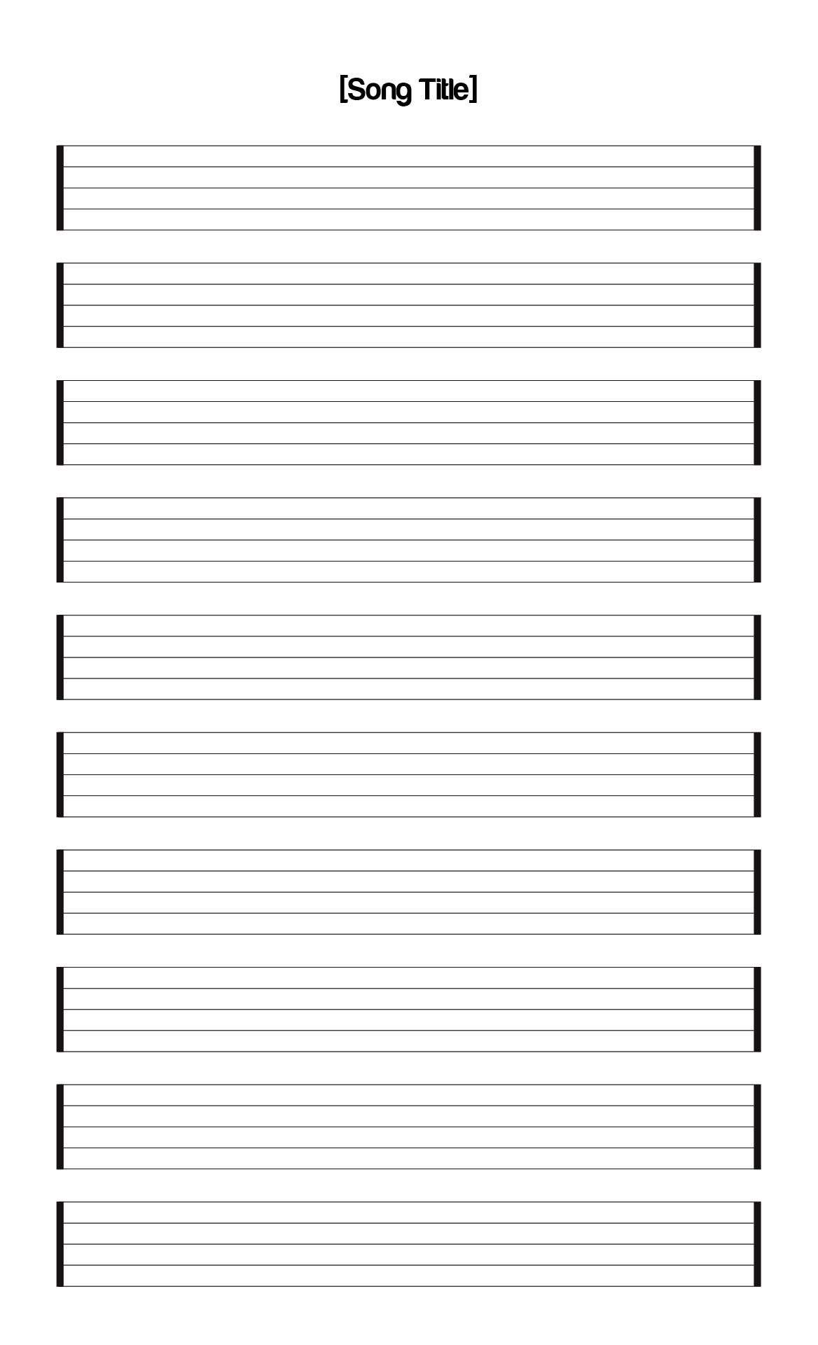 Free Blank Music Sheets To Print Worksheets Library