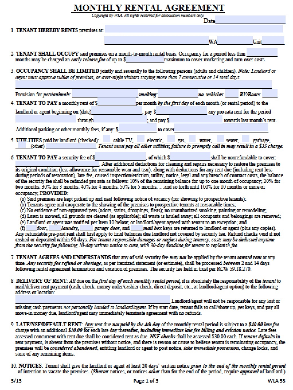 Free Blank Rental Agreement Washington State Download Free Blank Rental Agreement Washington State Png Images Free Worksheets On Clipart Library