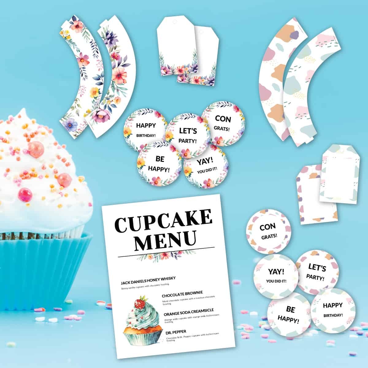 Free Printable Cupcake Toppers Blank