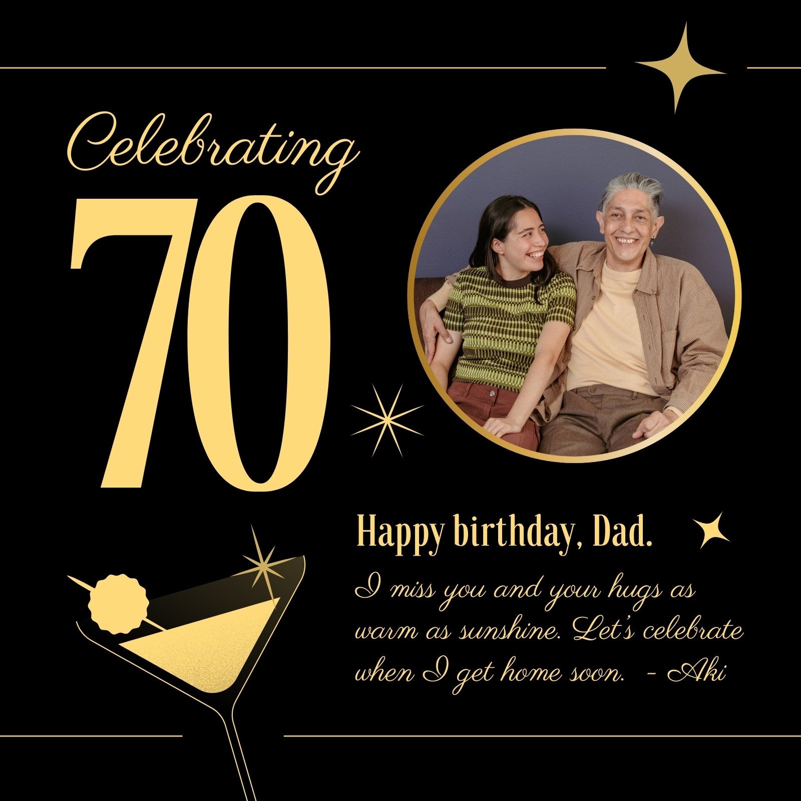 Free Custom Printable 70th Birthday Card Templates Canva