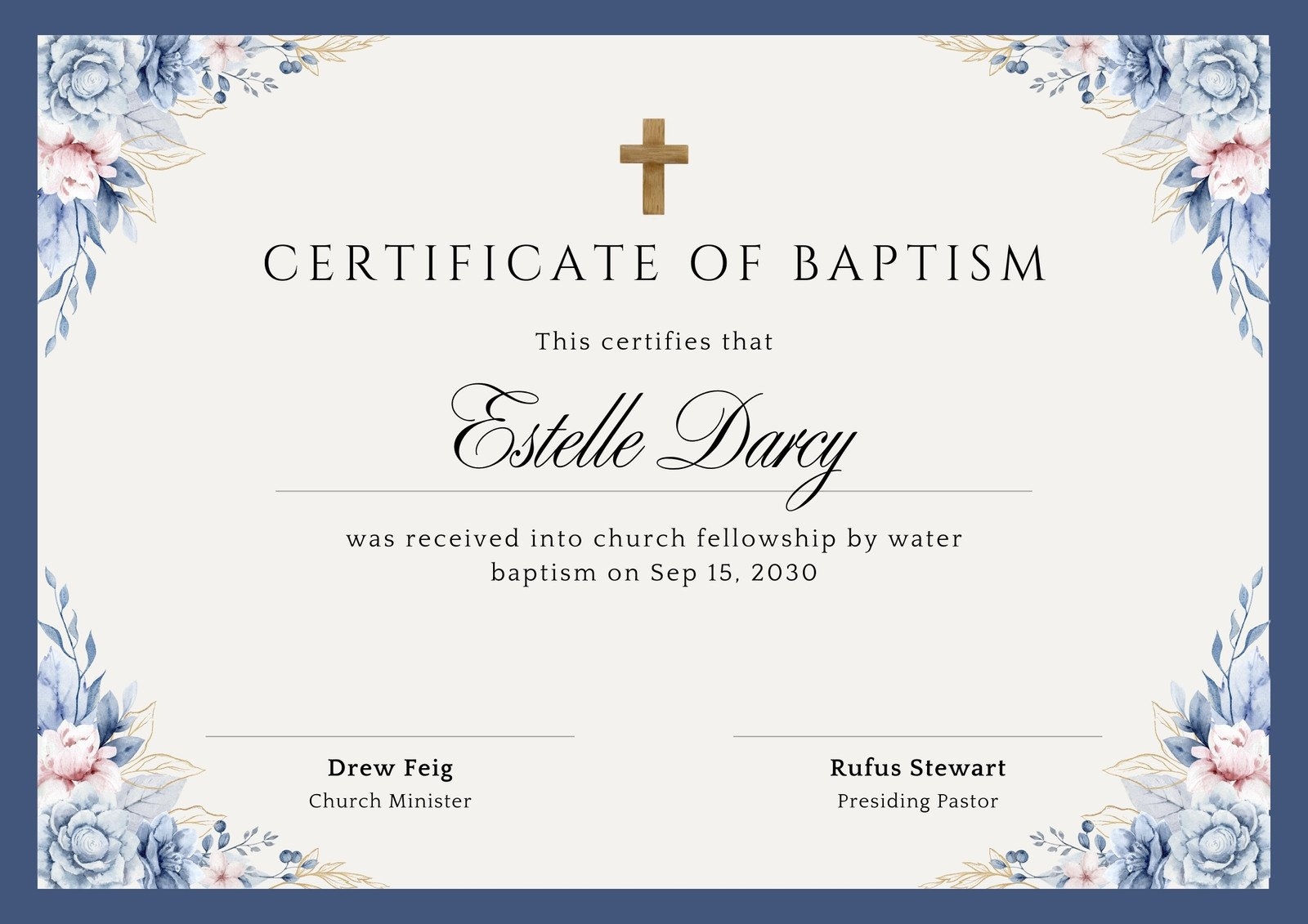 Free Printable Baby Dedication Certificate Templates