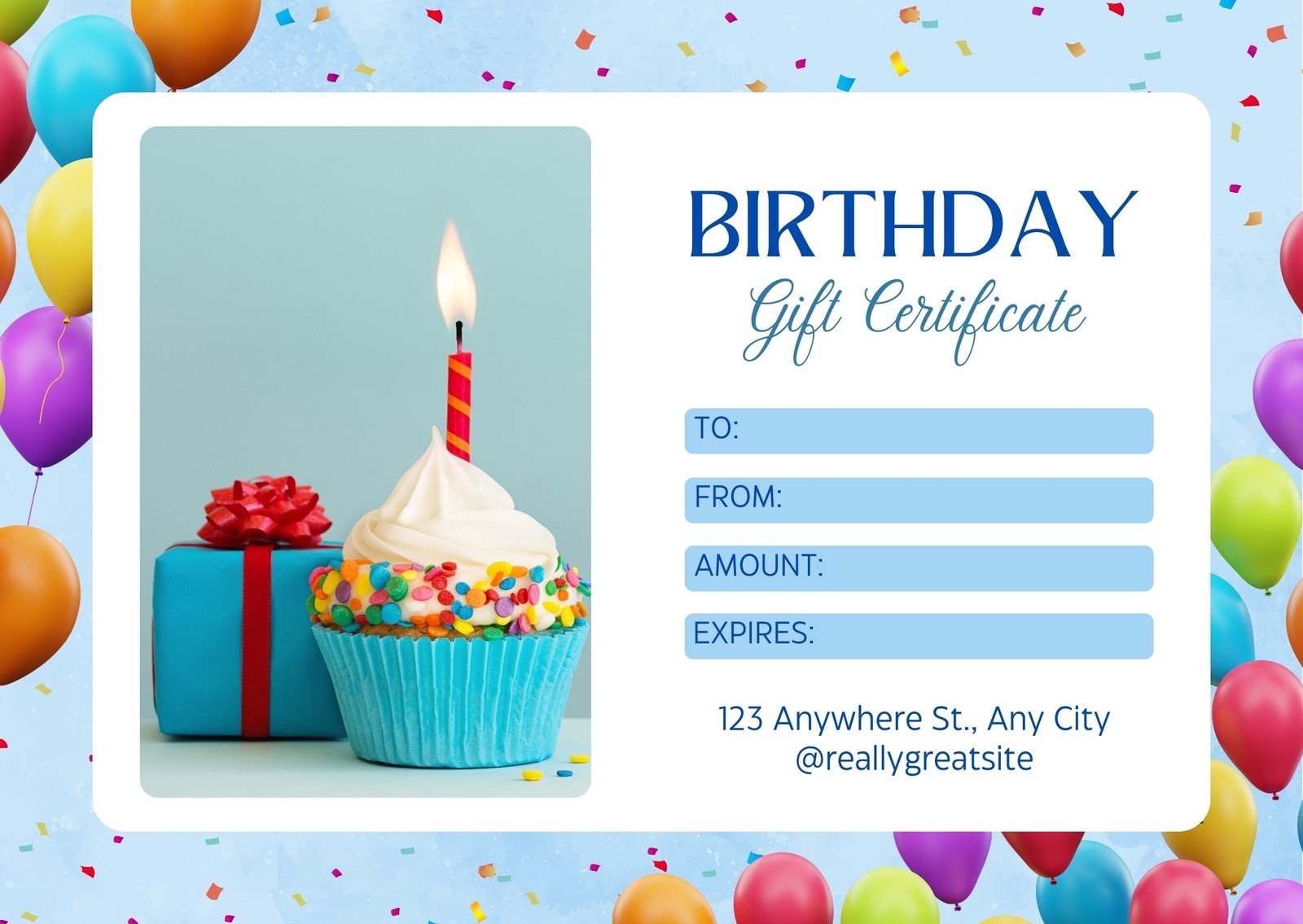 Printable Birthday Voucher Template Free Download