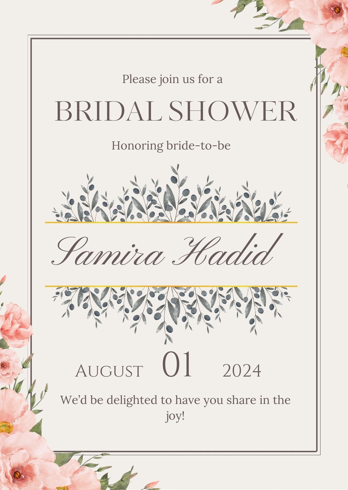 Printable Template Bridal Shower Free