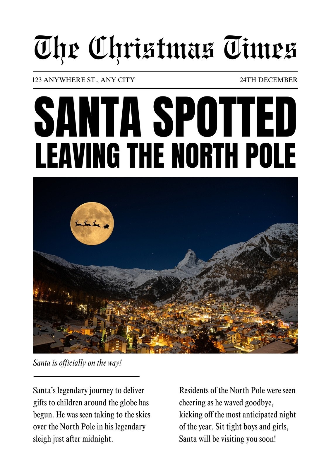 Free Custom Printable Christmas Newsletter Templates Canva