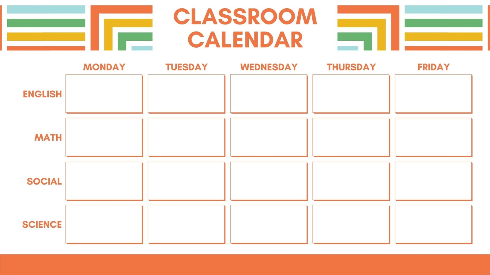 Printable Blank School Year Calendar