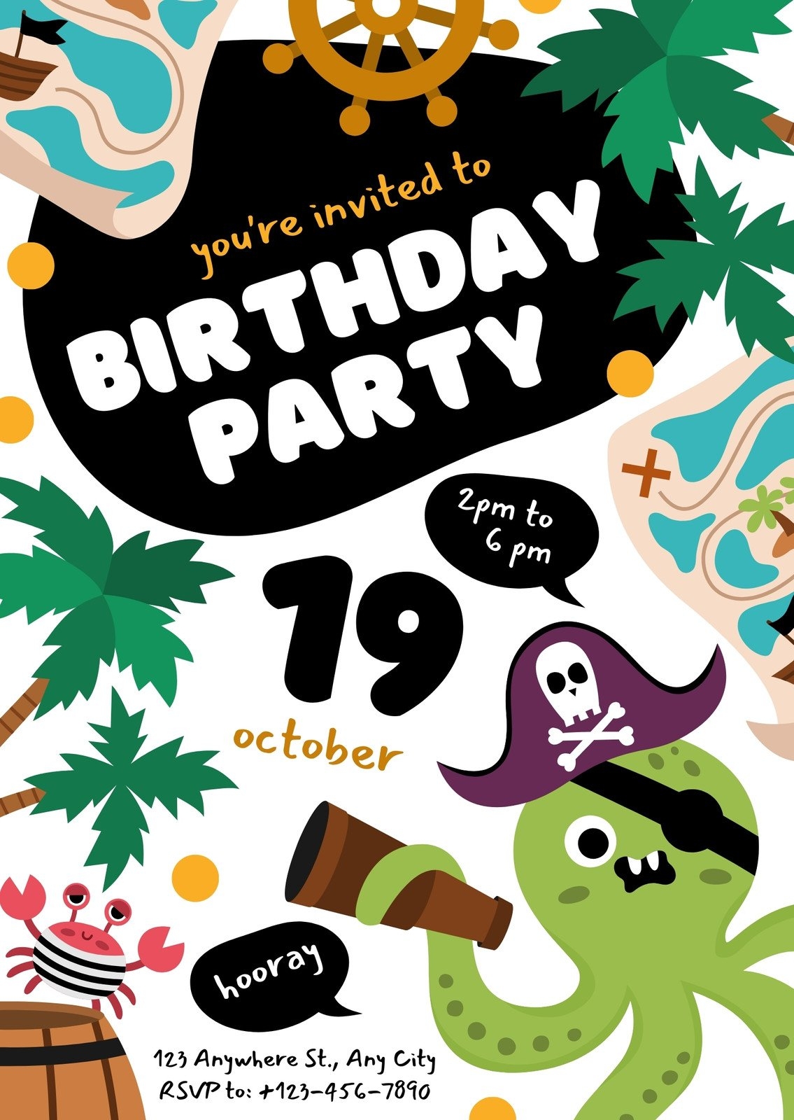 Free Printable Pirate Birthday Invitation Templates