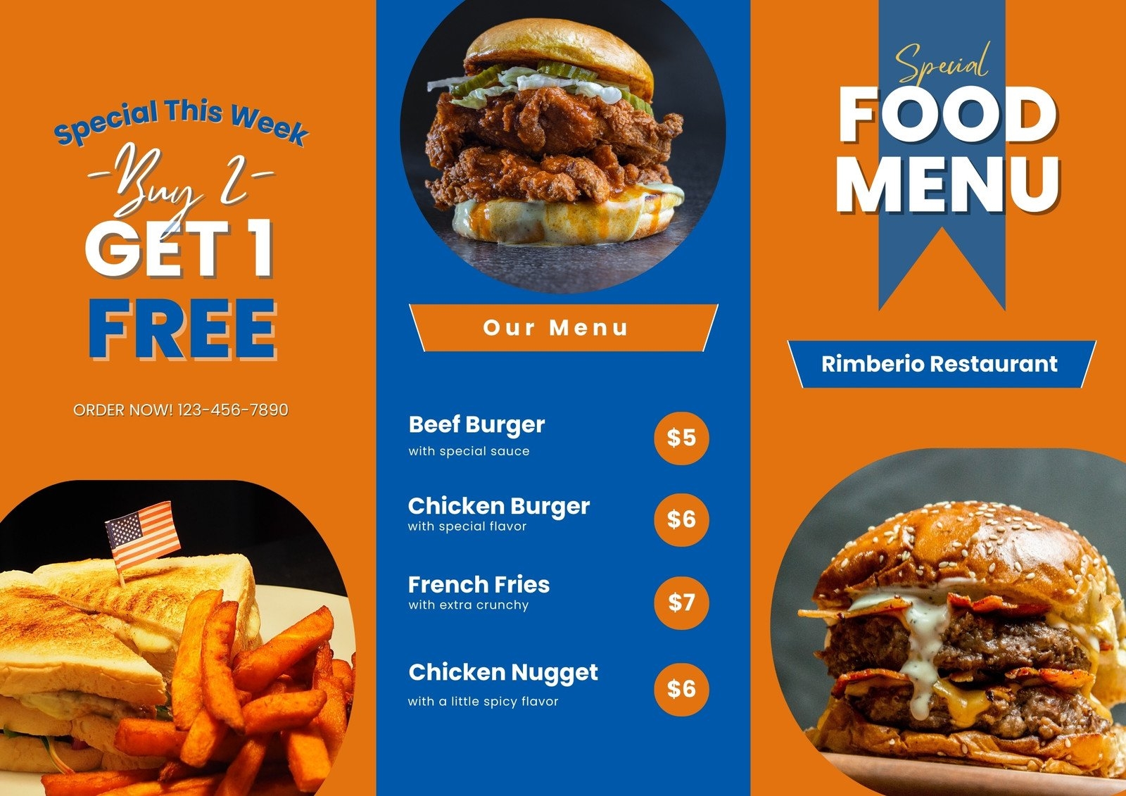 Free Printable Trifold Restaurant Menu Templates