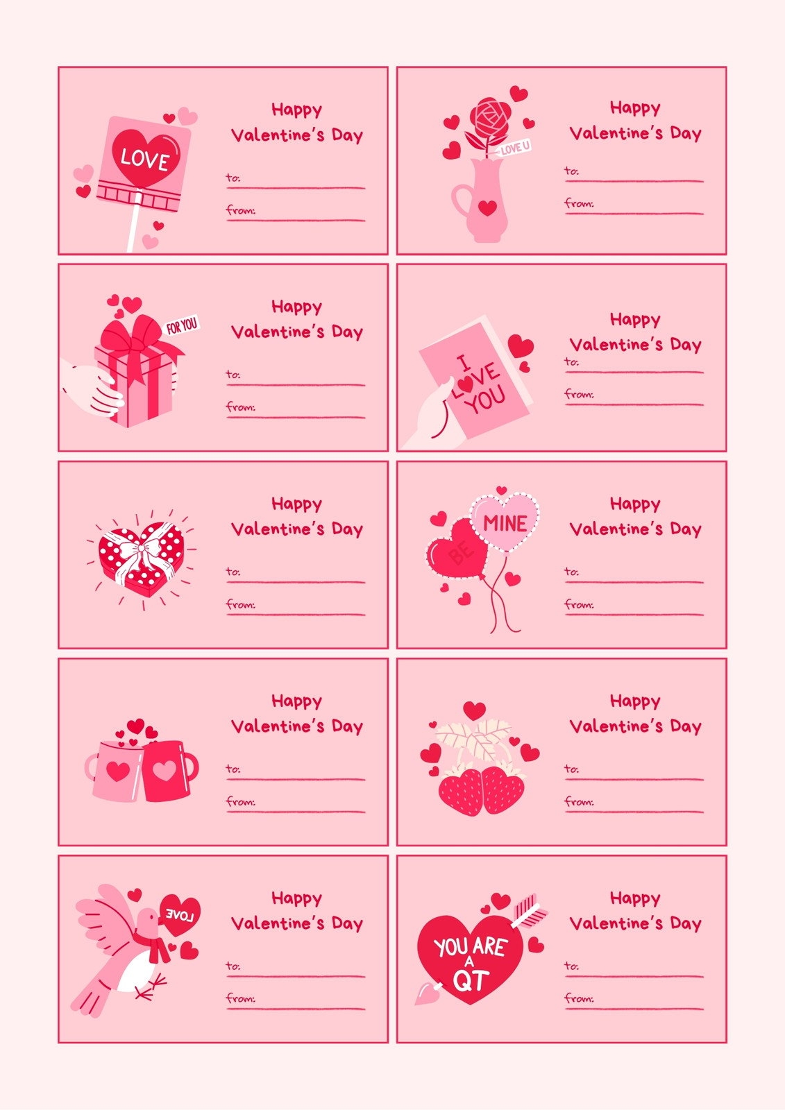 Valentine Template Printable Free