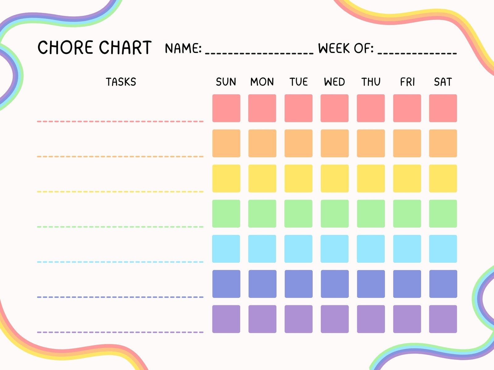 Free Printable Chore Template