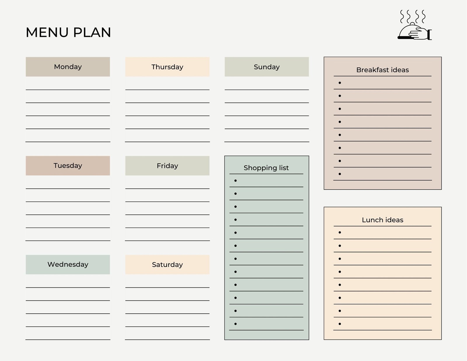 Menu Planner Free Printable