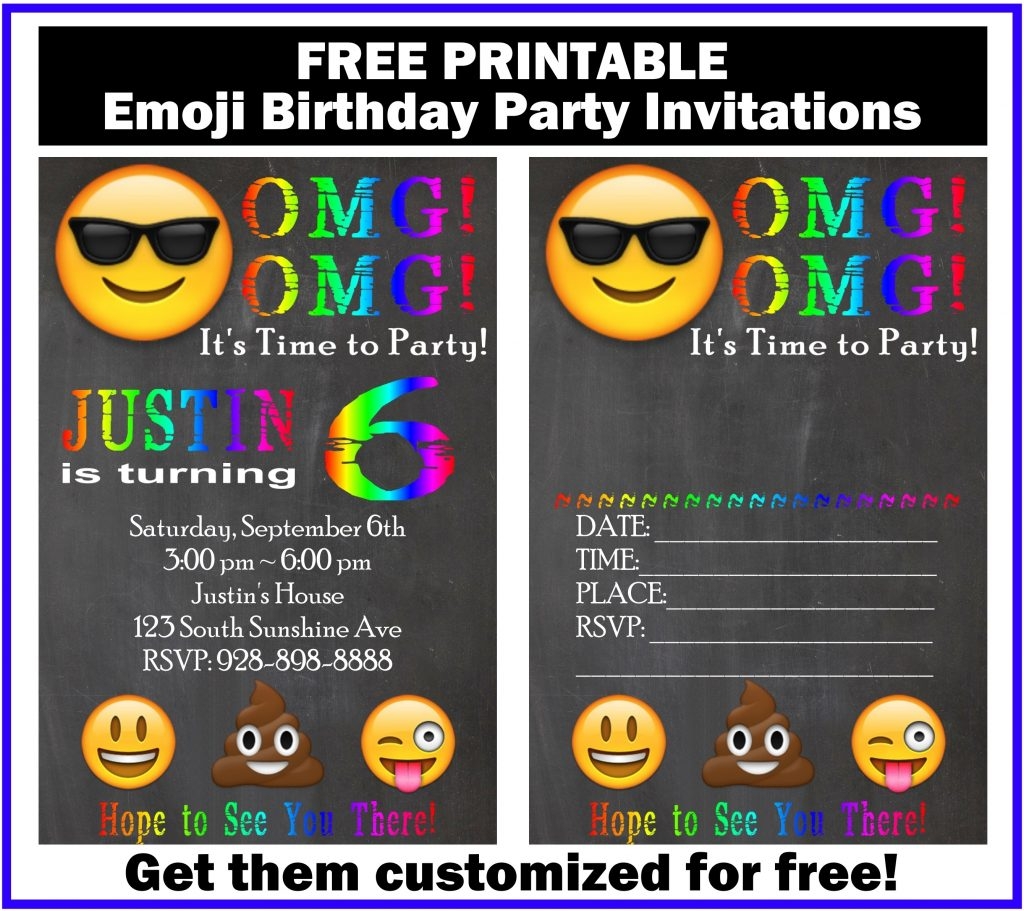 Free Customized Emoji Invitations And Birthday Printables 