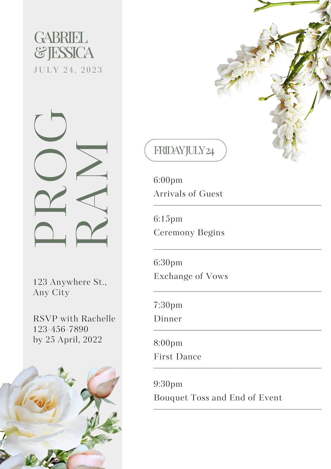 Printable Event Program Template Free Download
