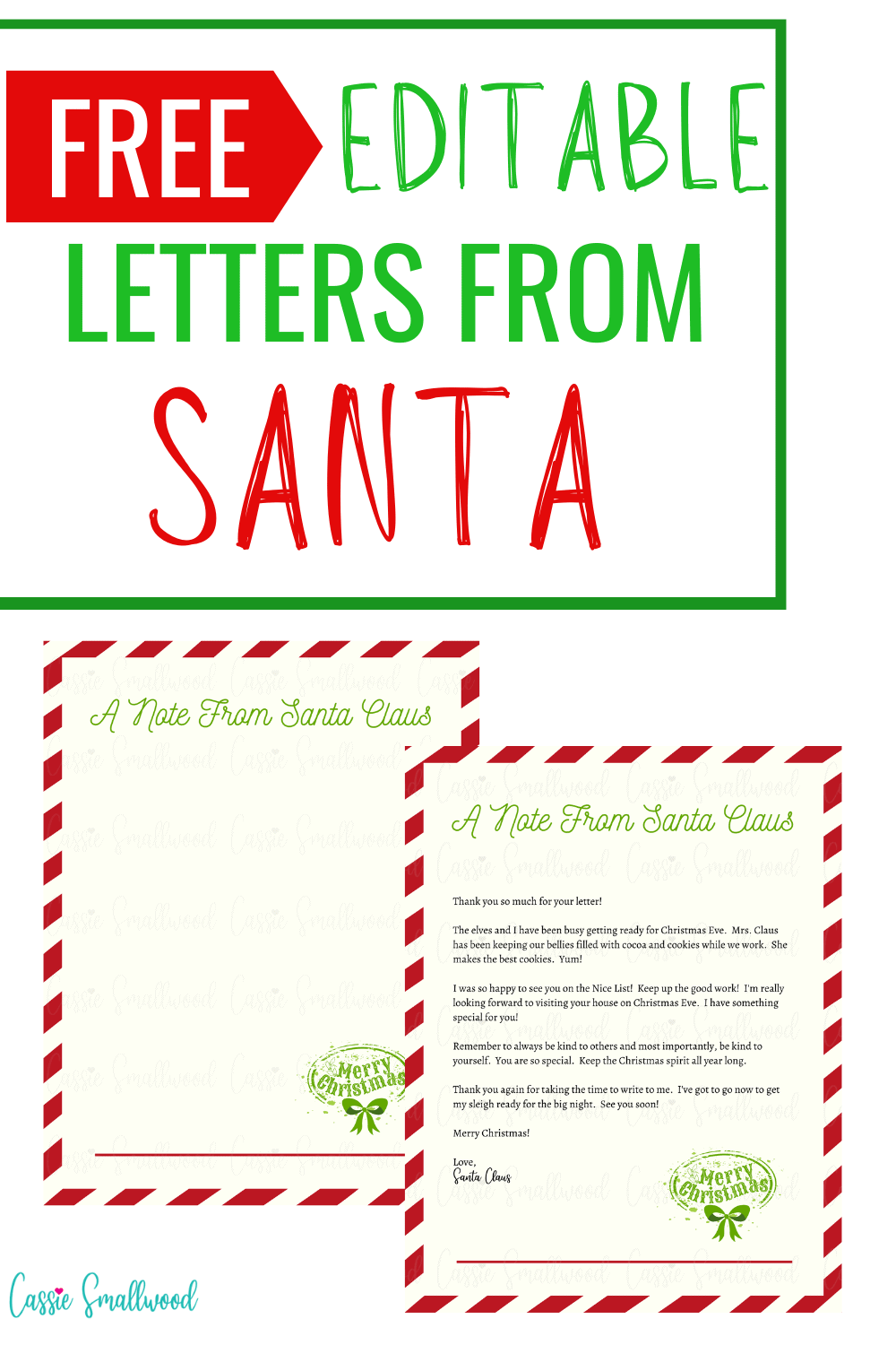 Free Printable Letters From Santa Templates