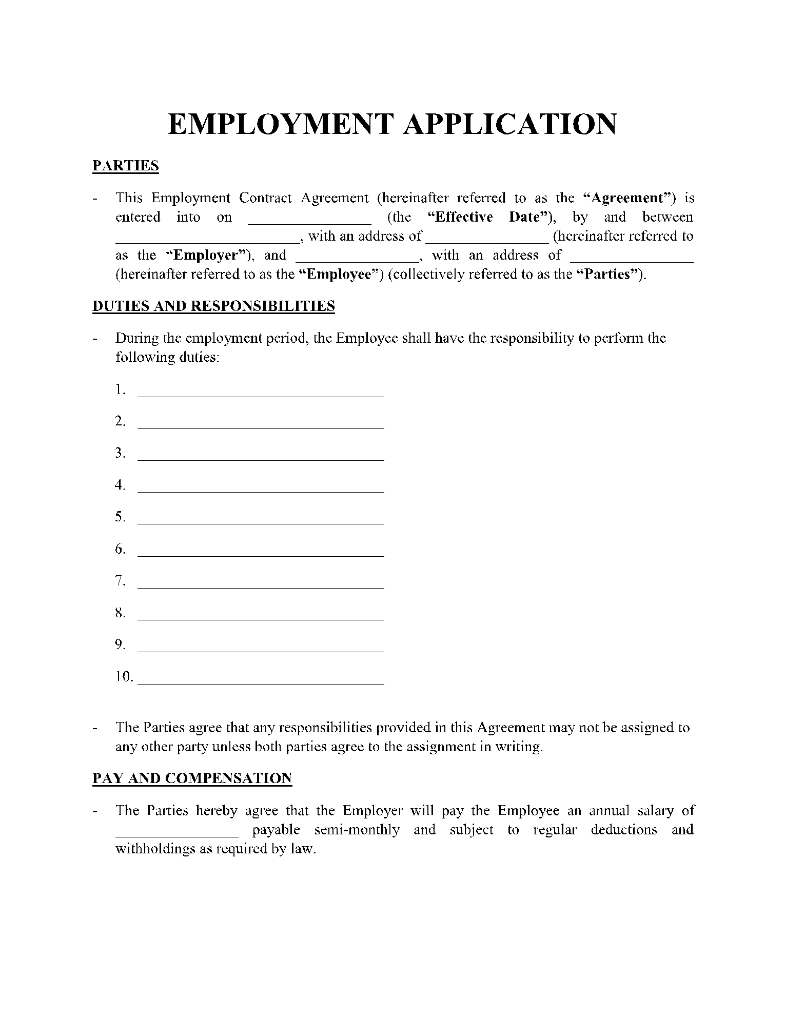 Free Employment Job Application Form Templates CocoSign Free Employment Job Application Form Templates CocoSign