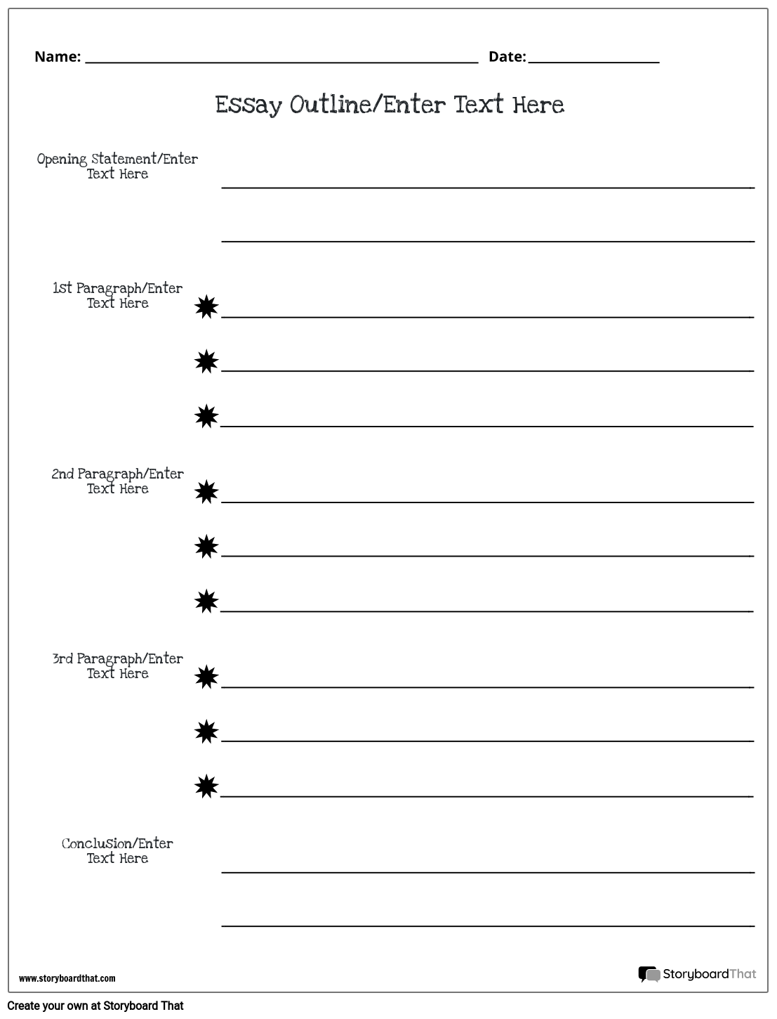 Free Essay Outline Worksheet Essay Outline Template