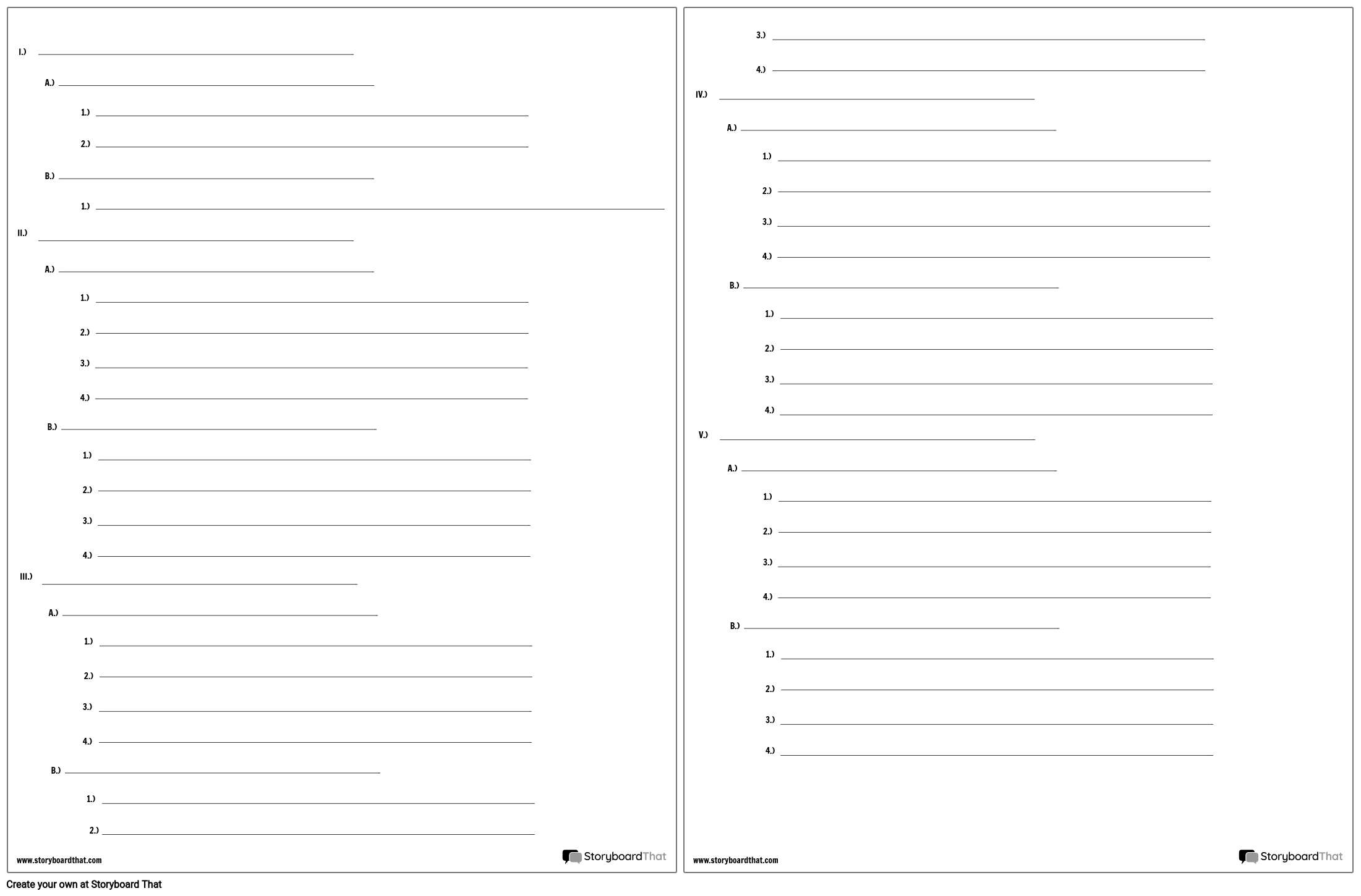 Printable Blank Outline Template