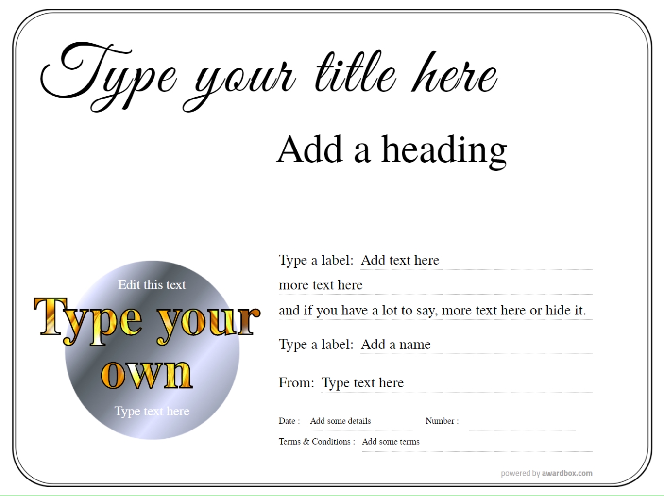 Free Printable Gift Certificates Templates