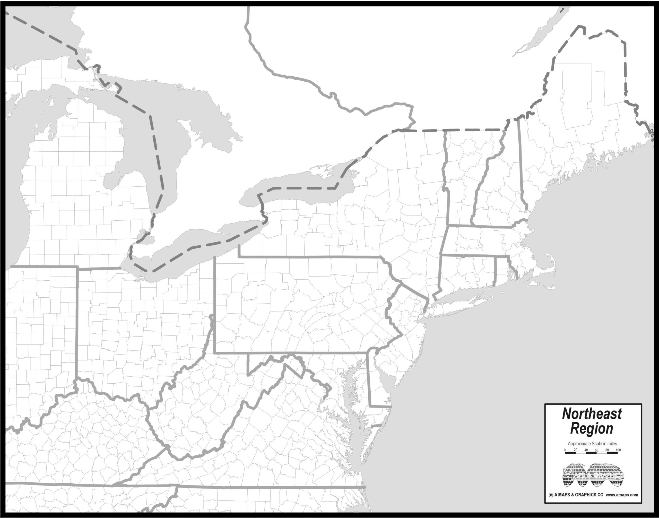 Printable Map Of Northeast Usa