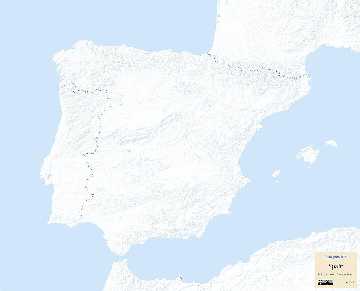 Free Printable Blank Map Of Spain