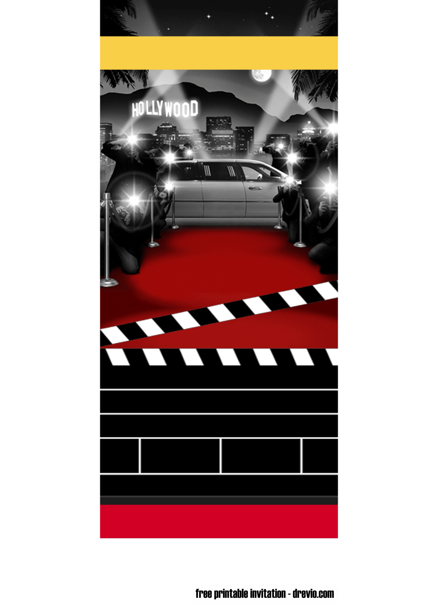 FREE Movie Ticket Hollywood Invitation Templates Bagvania Worksheets Library