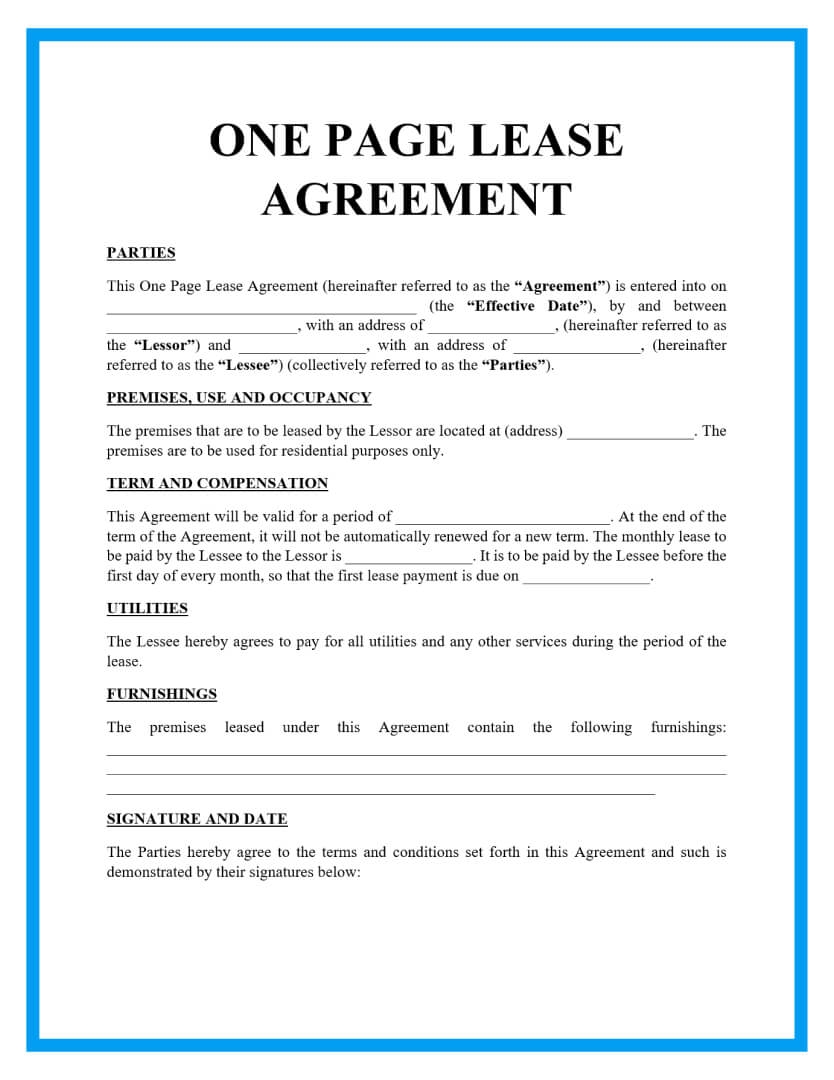 Free Printable Tenancy Agreement Template Uk