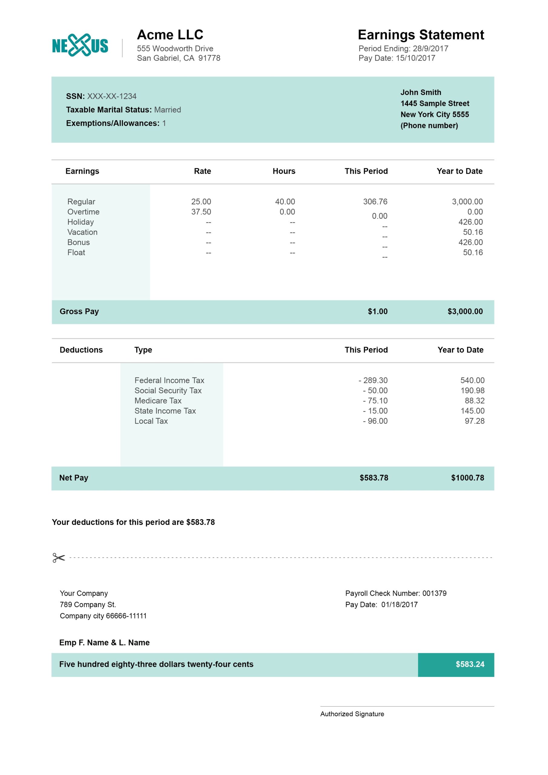 Free Blank Printable Check Stubs