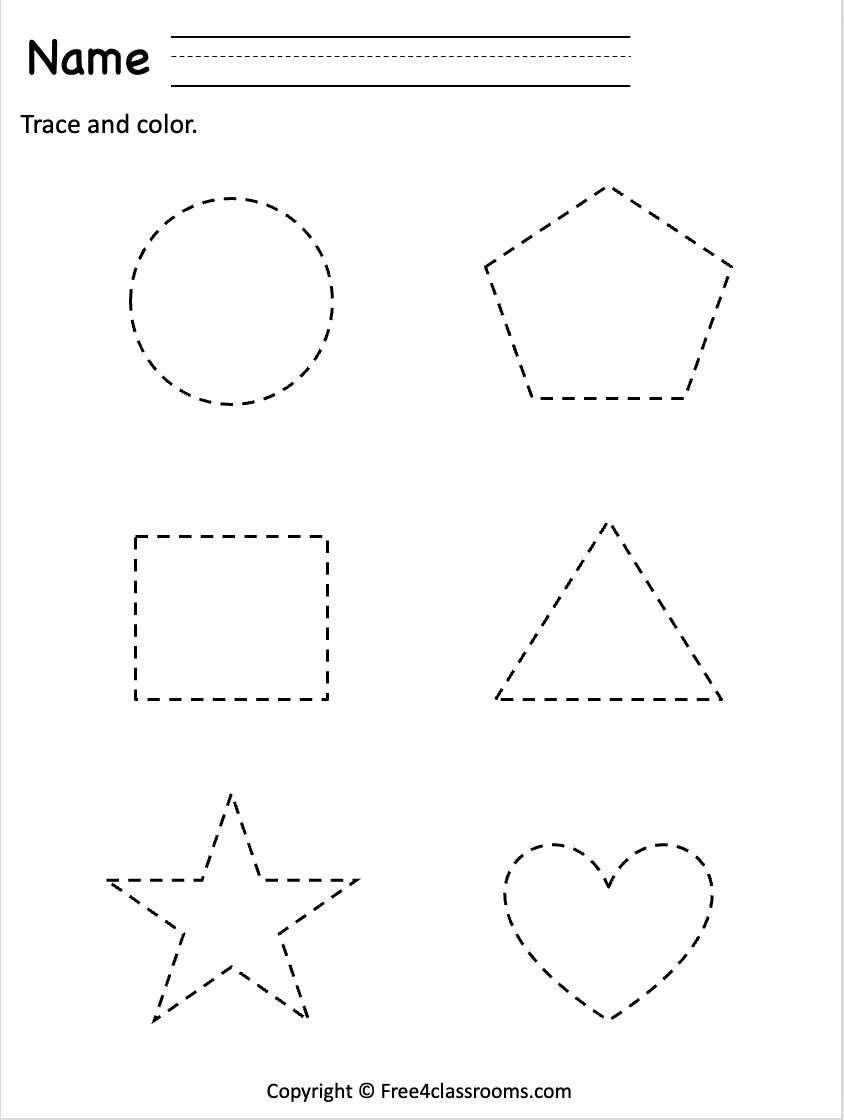 Free Preschool Tracing Shapes Printable Free Worksheets Worksheets Library