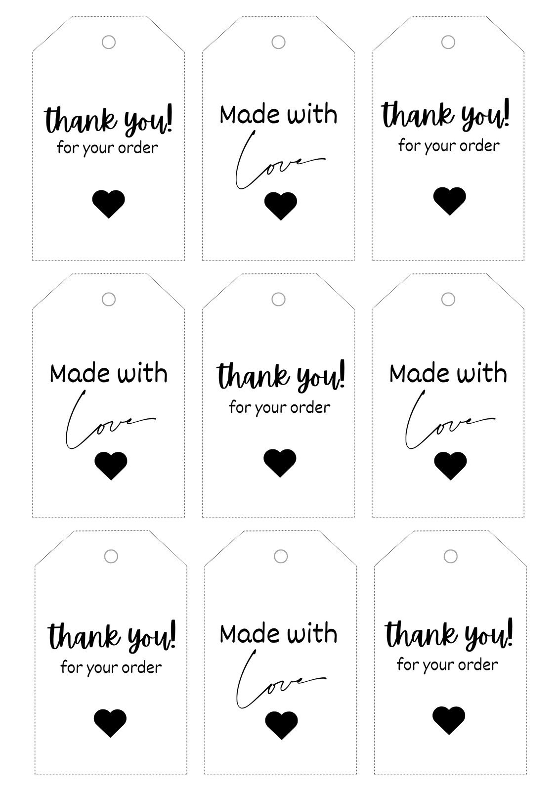 Free Printable Favor Tags Template Love