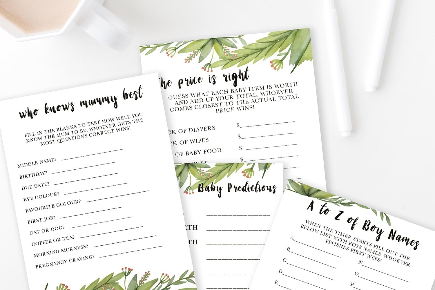Baby Shower Games Template Free Printable