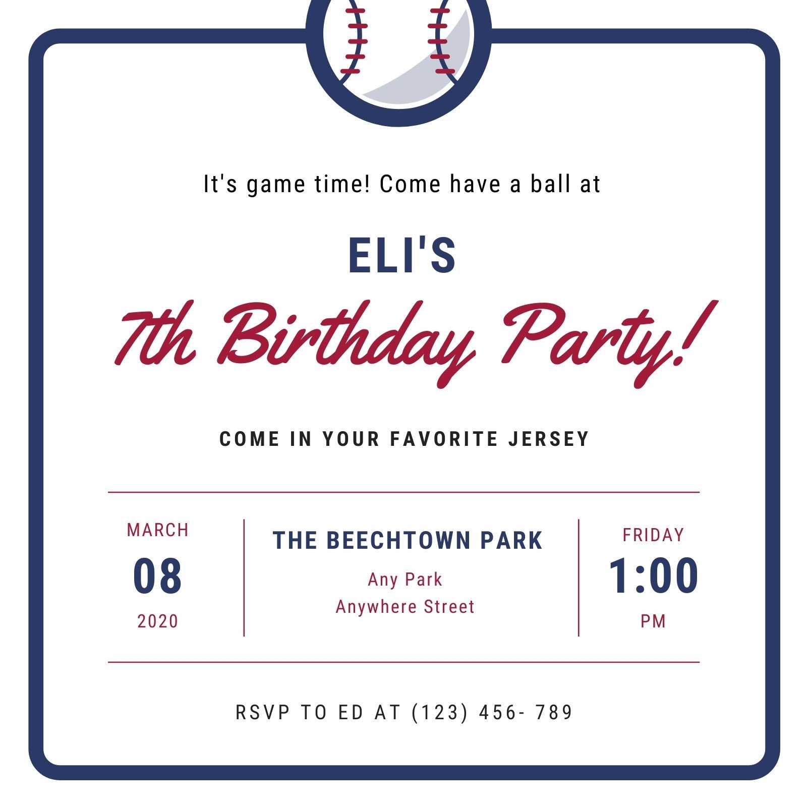 Free Printable Baseball Invitation Templates