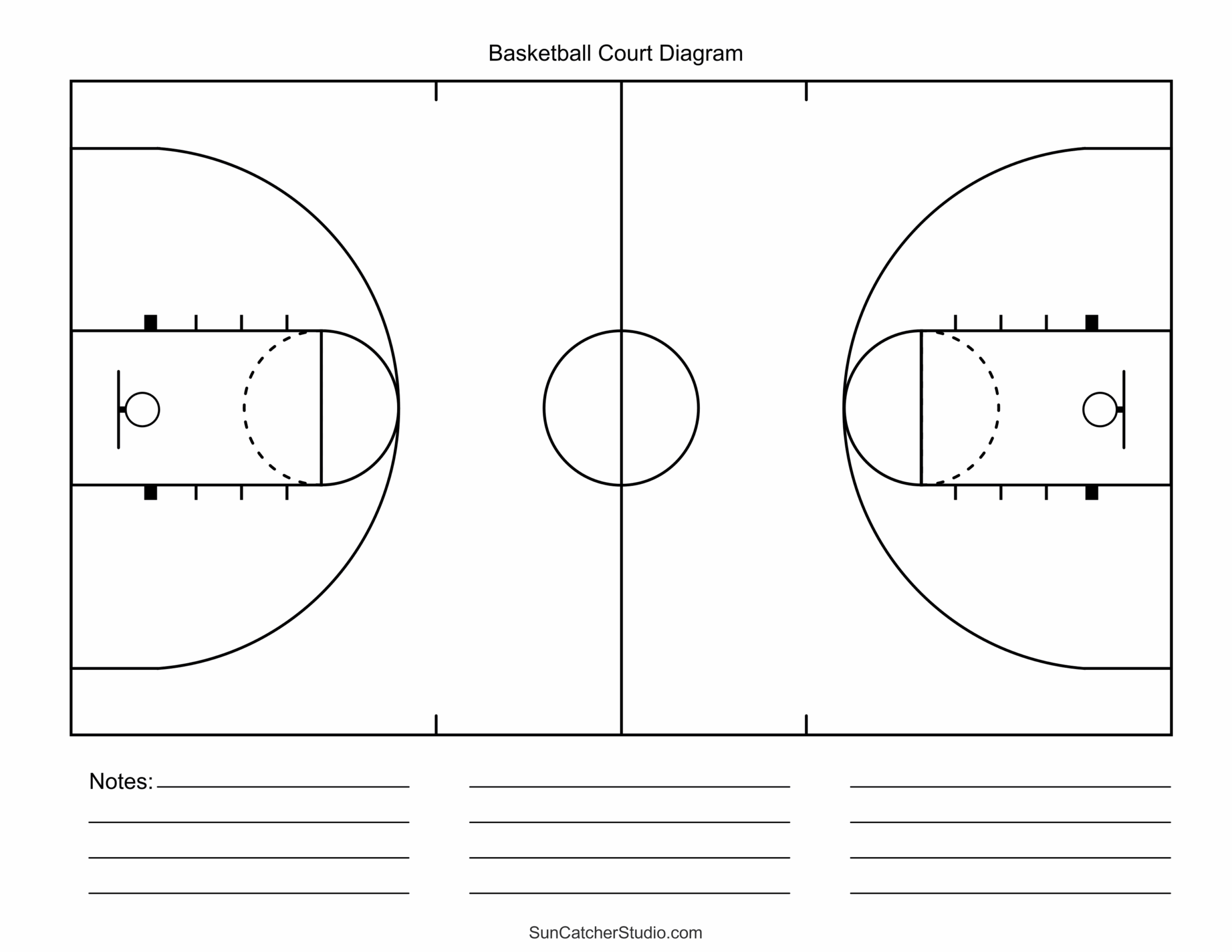 Free Printable Basketball Court