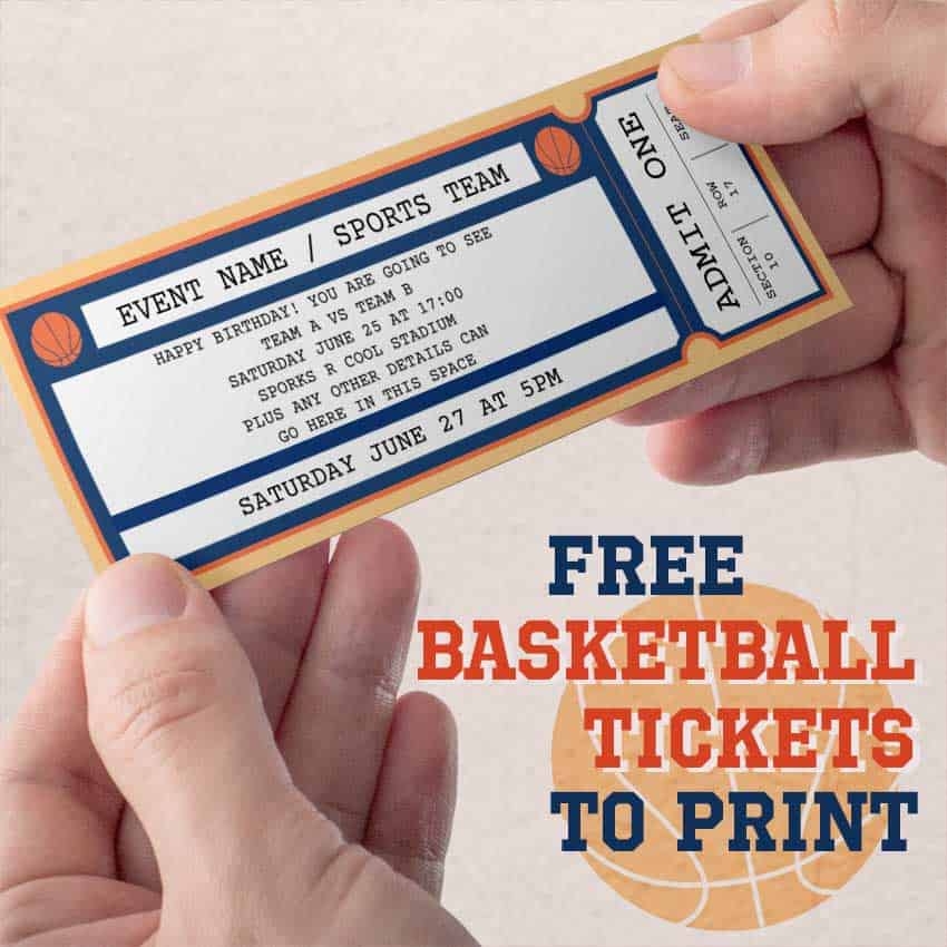 Free Printable Basketball Ticket Template
