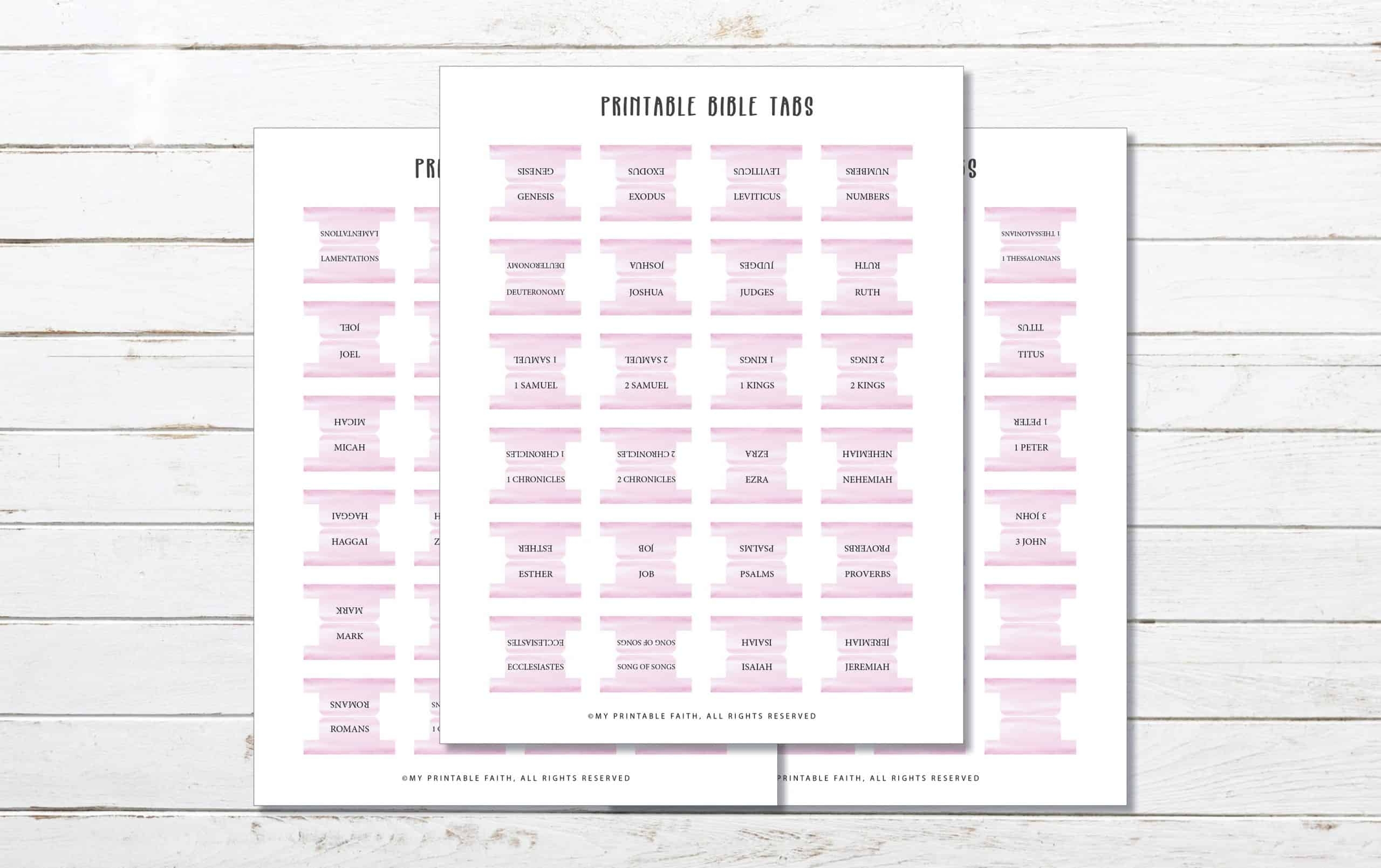 Blank Printable Free Bible Tab Template