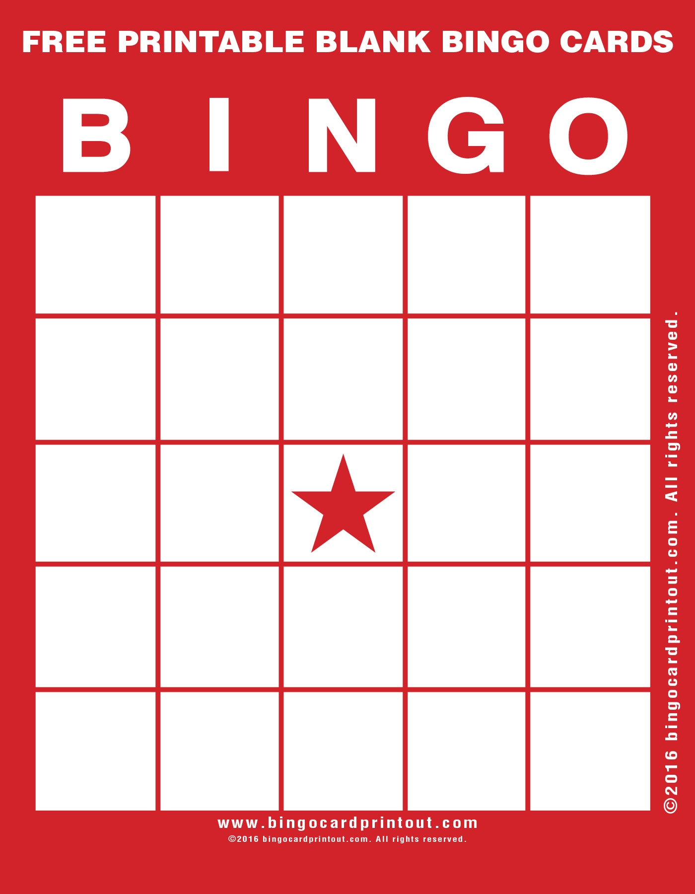 Printable Blank Bingo Template