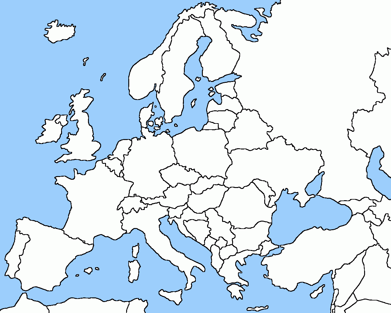 Europe Blank Free Printable