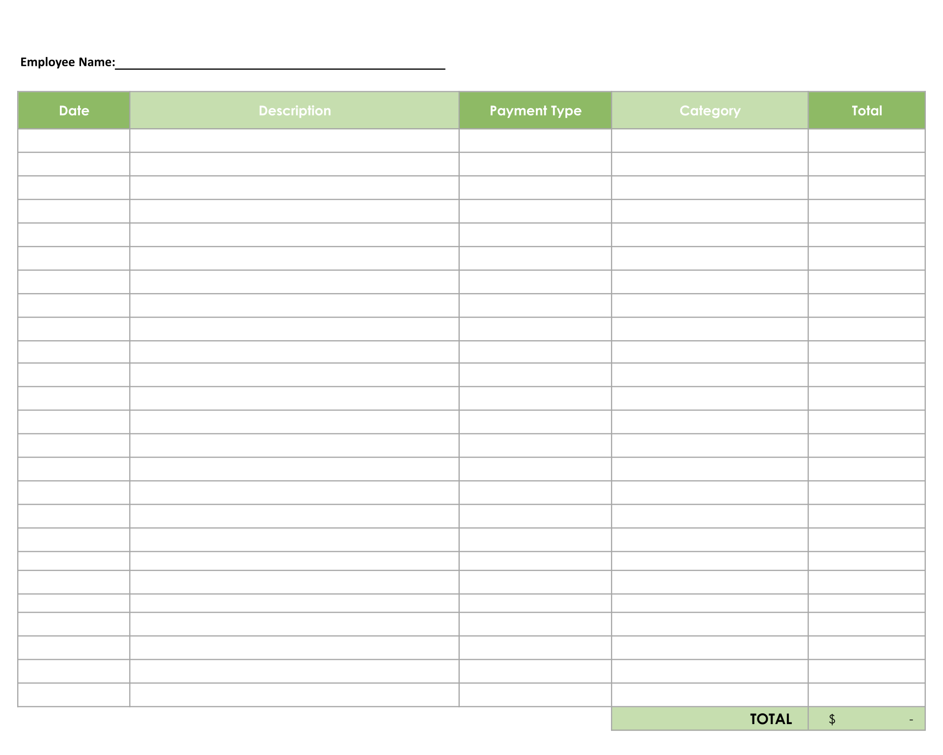 Free Printable Blank Spreadsheets