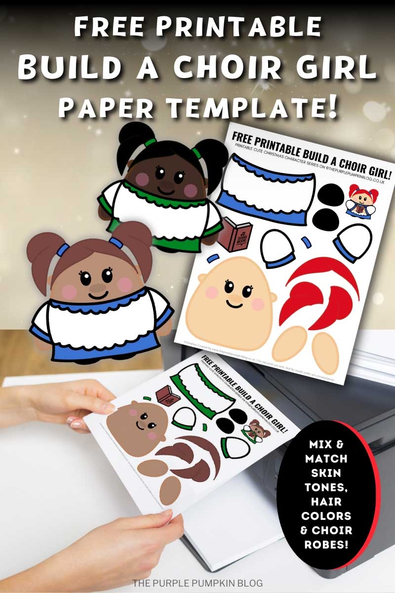 Free Printable Build A Choir Girl Paper Template For Christmas 