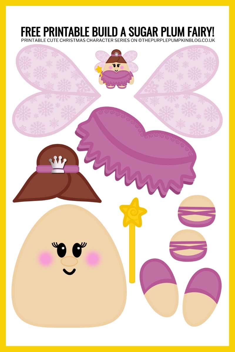 Free Printable Build A Sugar Plum Fairy Paper Craft Templates