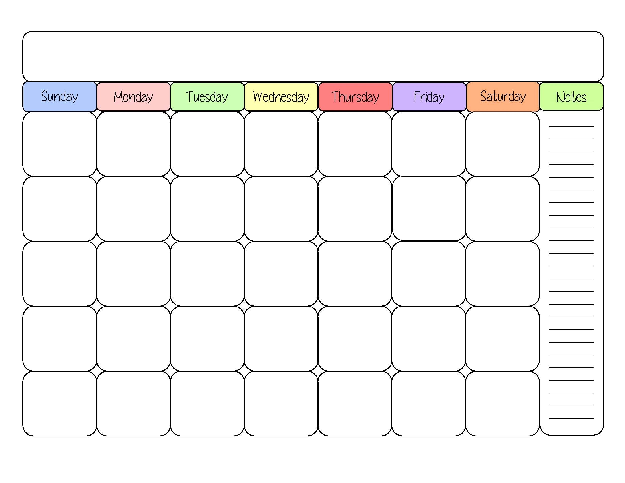 Free Fun Printable Calendar Templates