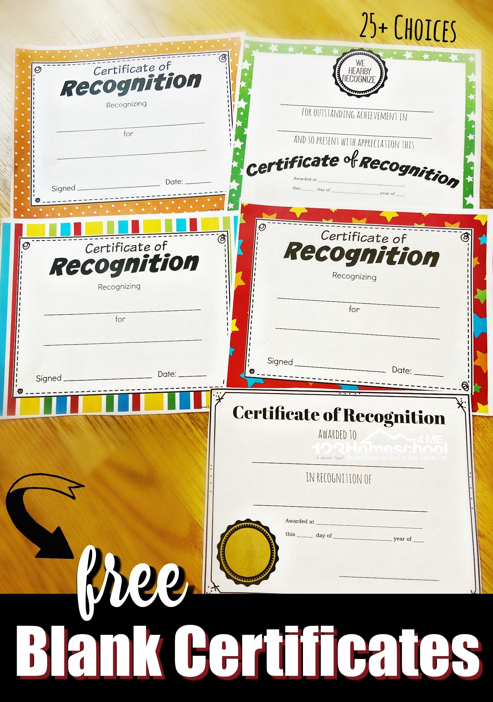 Recognition Certificate Templates Free Printable