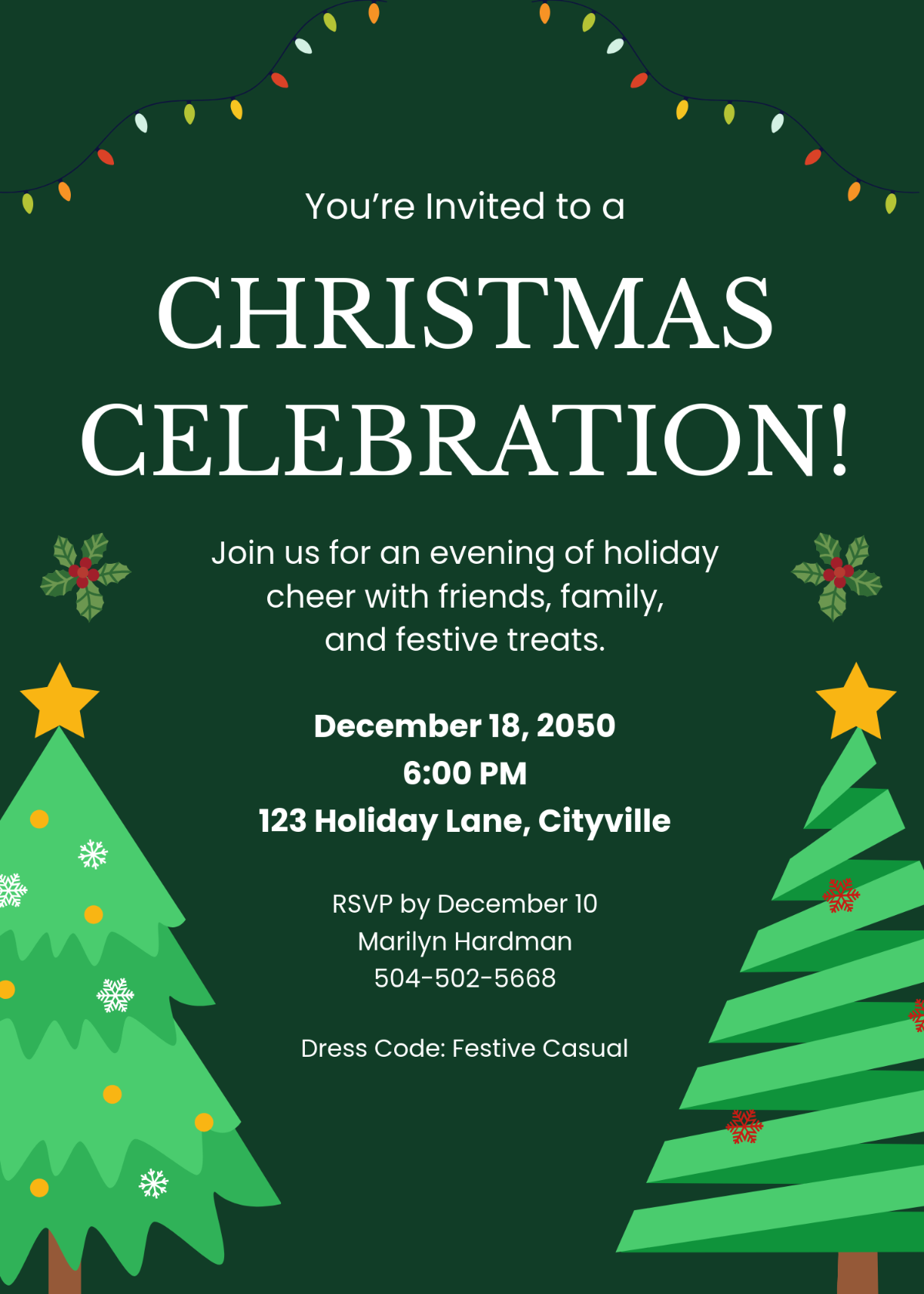 Free Printable Xmas Invitation Templates