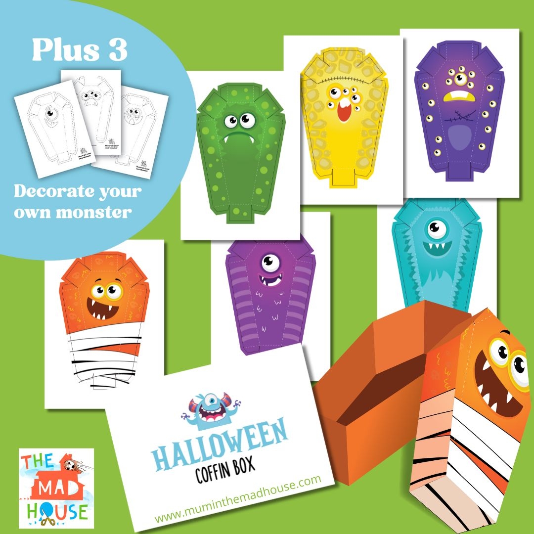 Free Printable Coffin Halloween Box 6 Ready Designs 3 Customizable