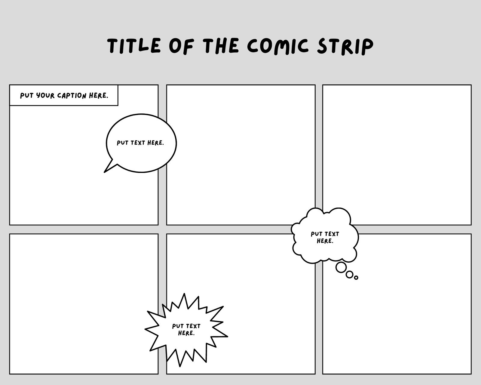 Blank Cartoon Template Printable