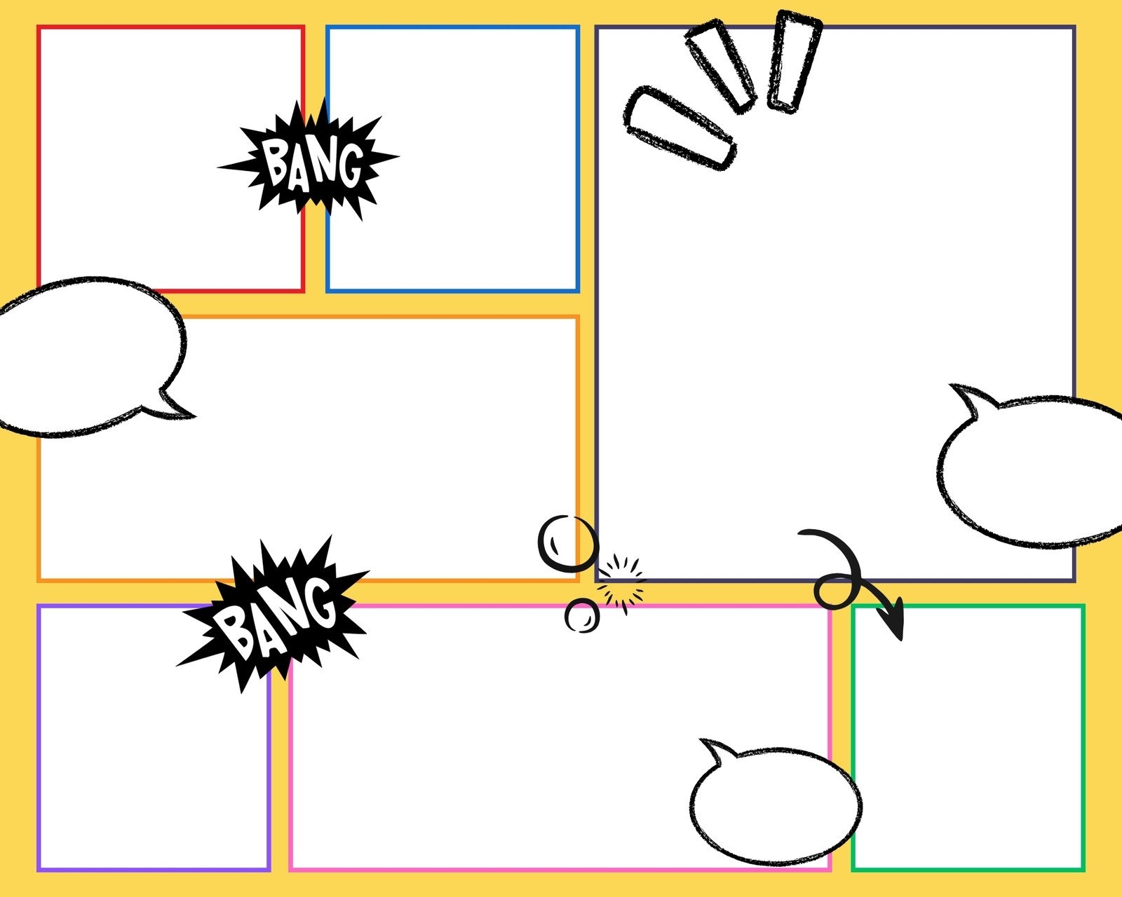 Free Printable 5 Panels Blank Cartoon