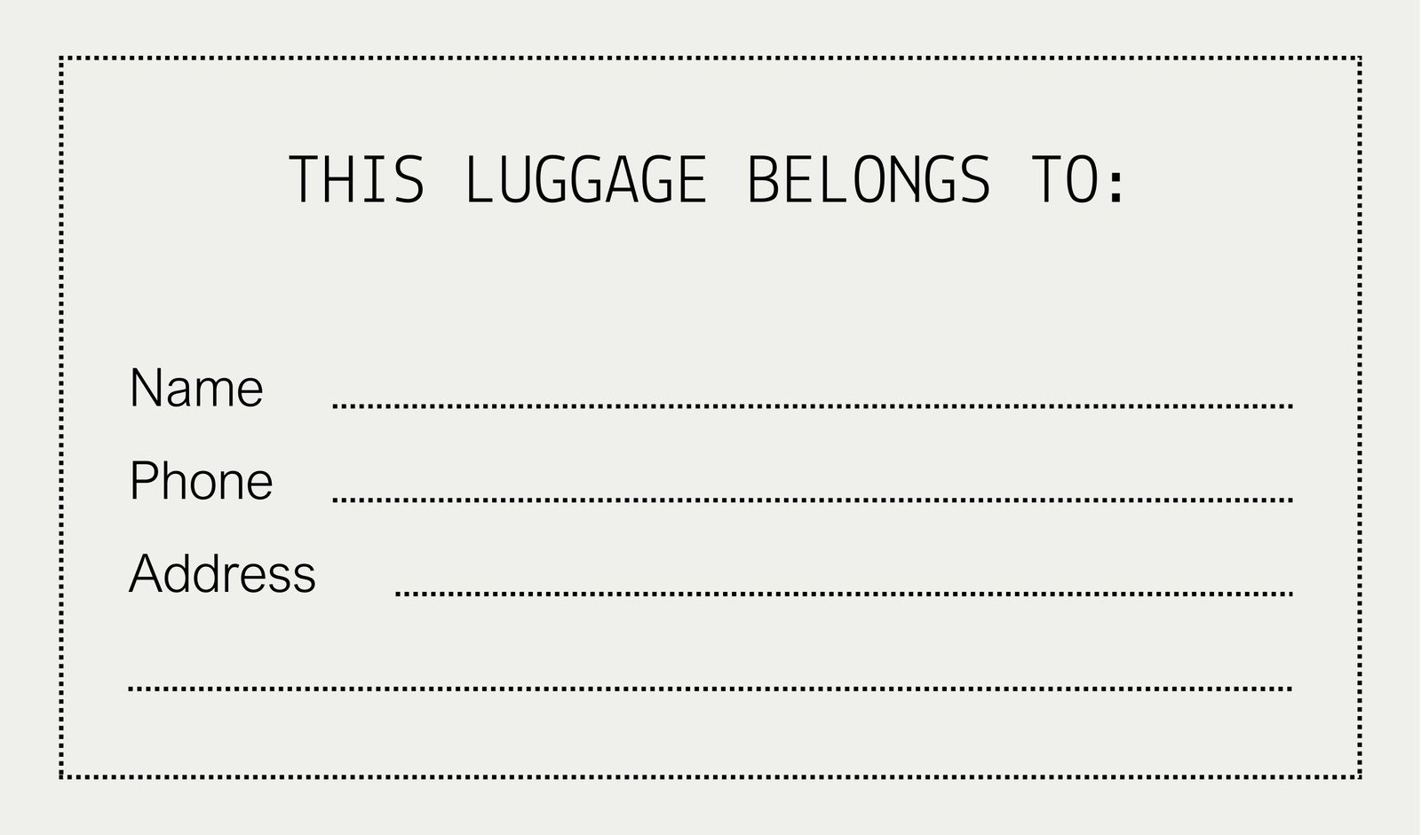 Free Printable Cpap Luggage Tag Template