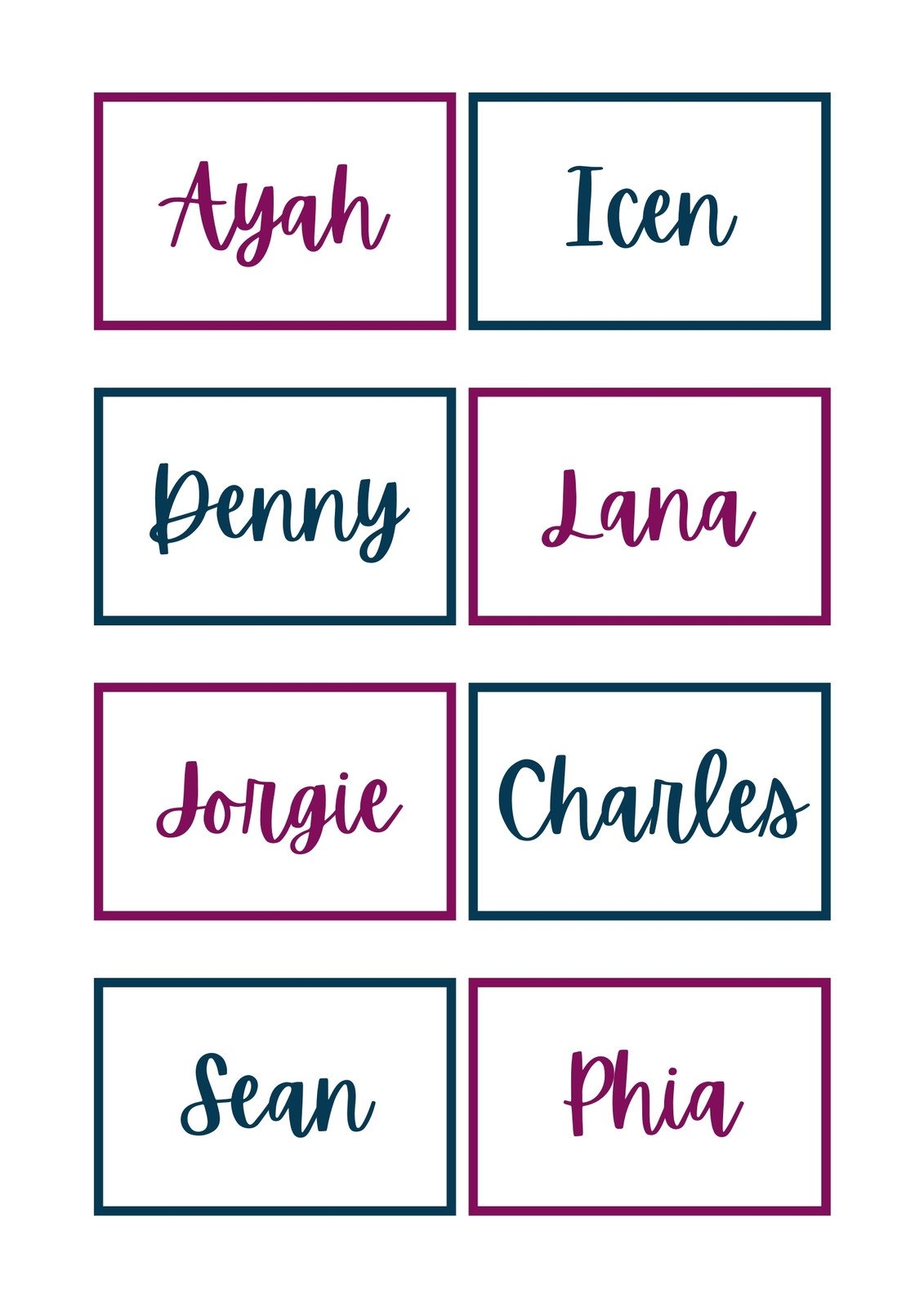 Free Printable Name Tag