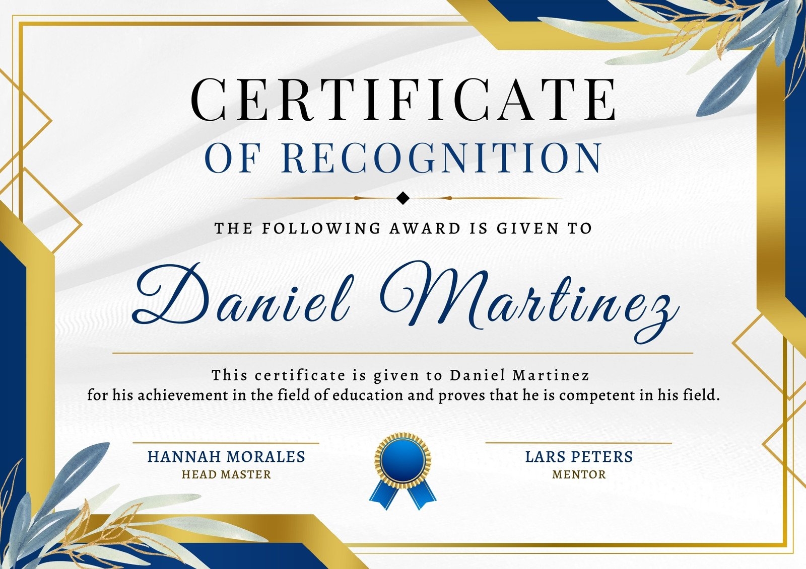 Free Printable Customizable Recognition Certificate Templates Worksheets Library