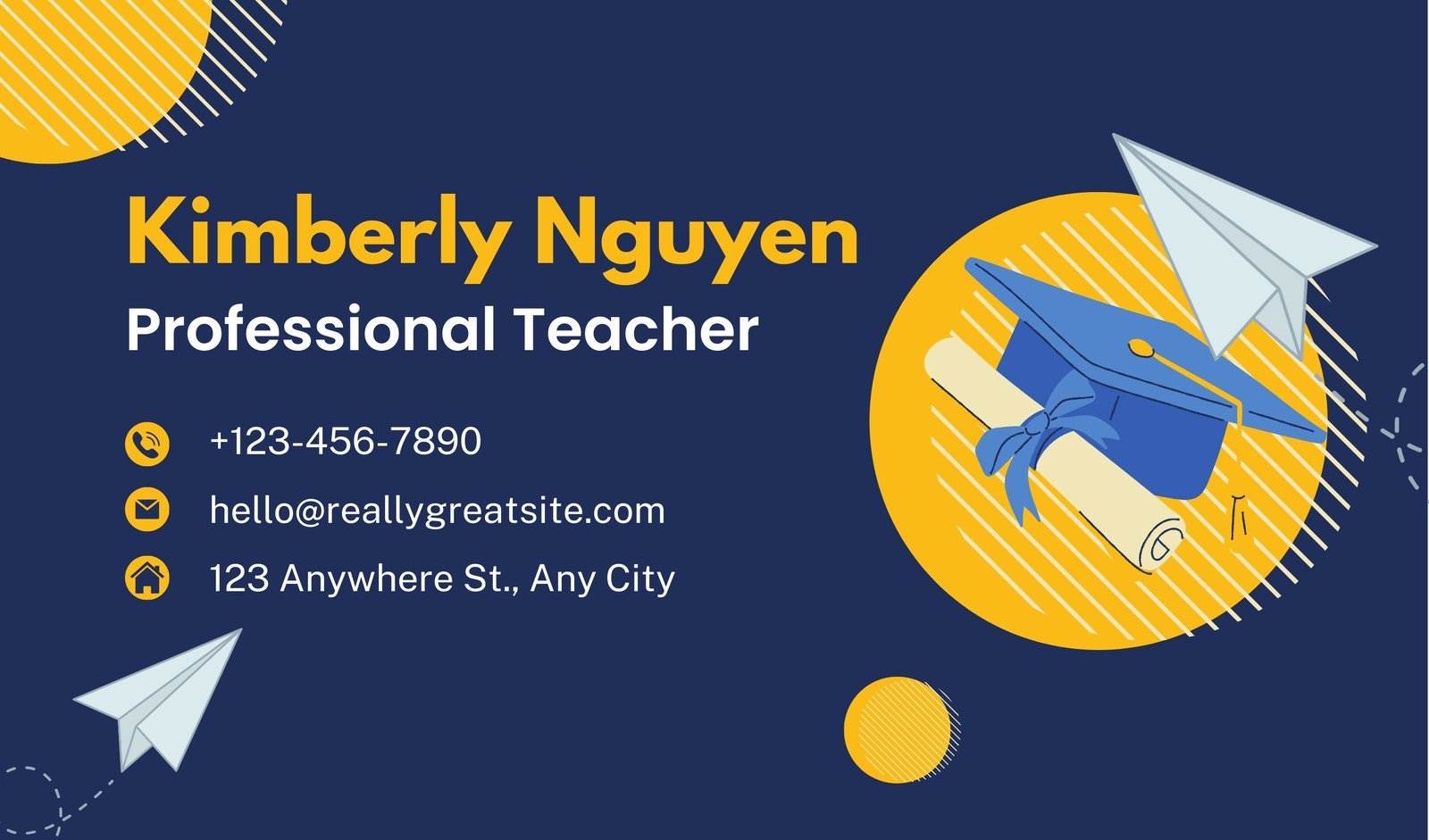 Free Printable Customizable Teacher Business Cards Canva
