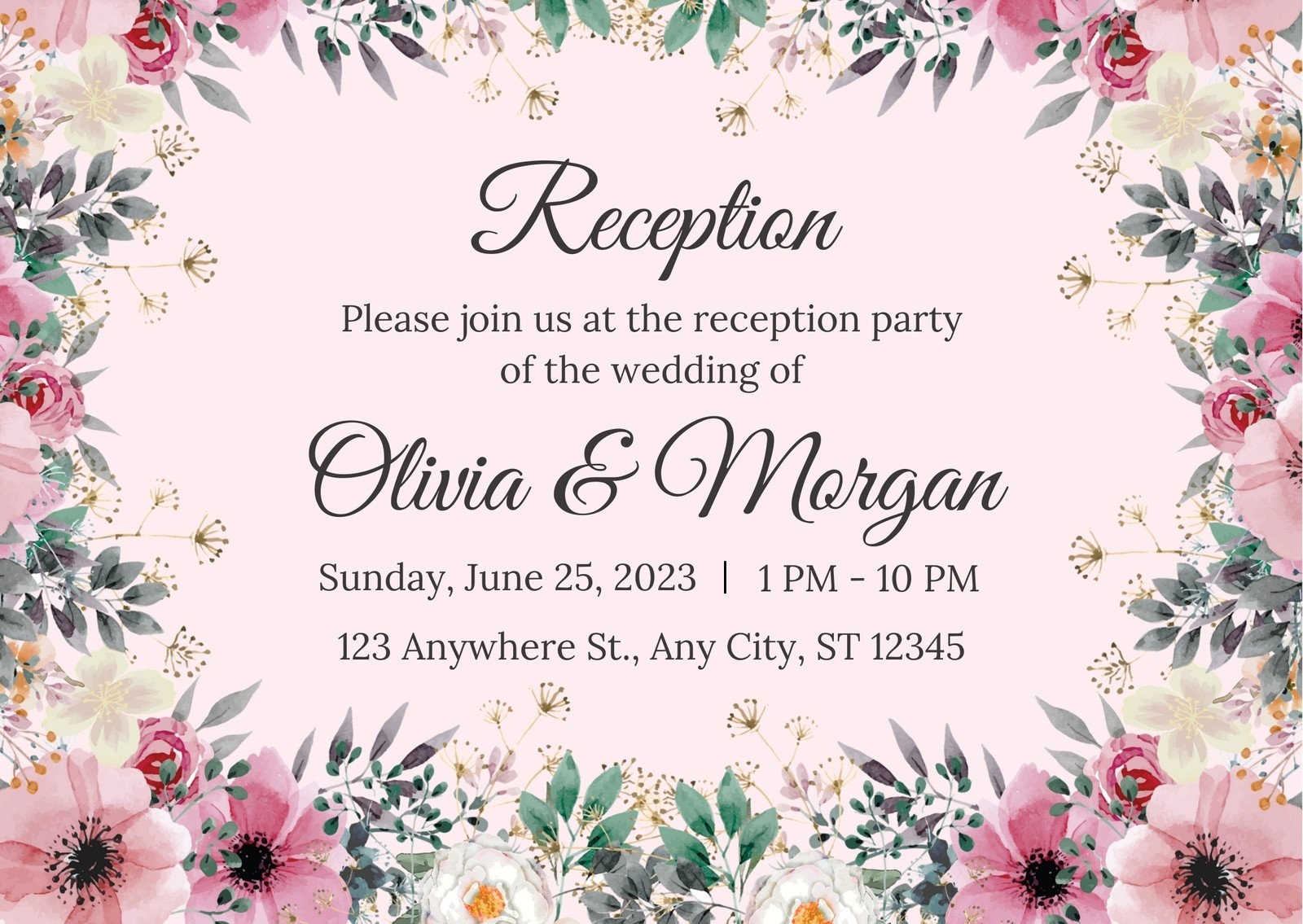 Free Printable Customizable Wedding Card Templates Canva